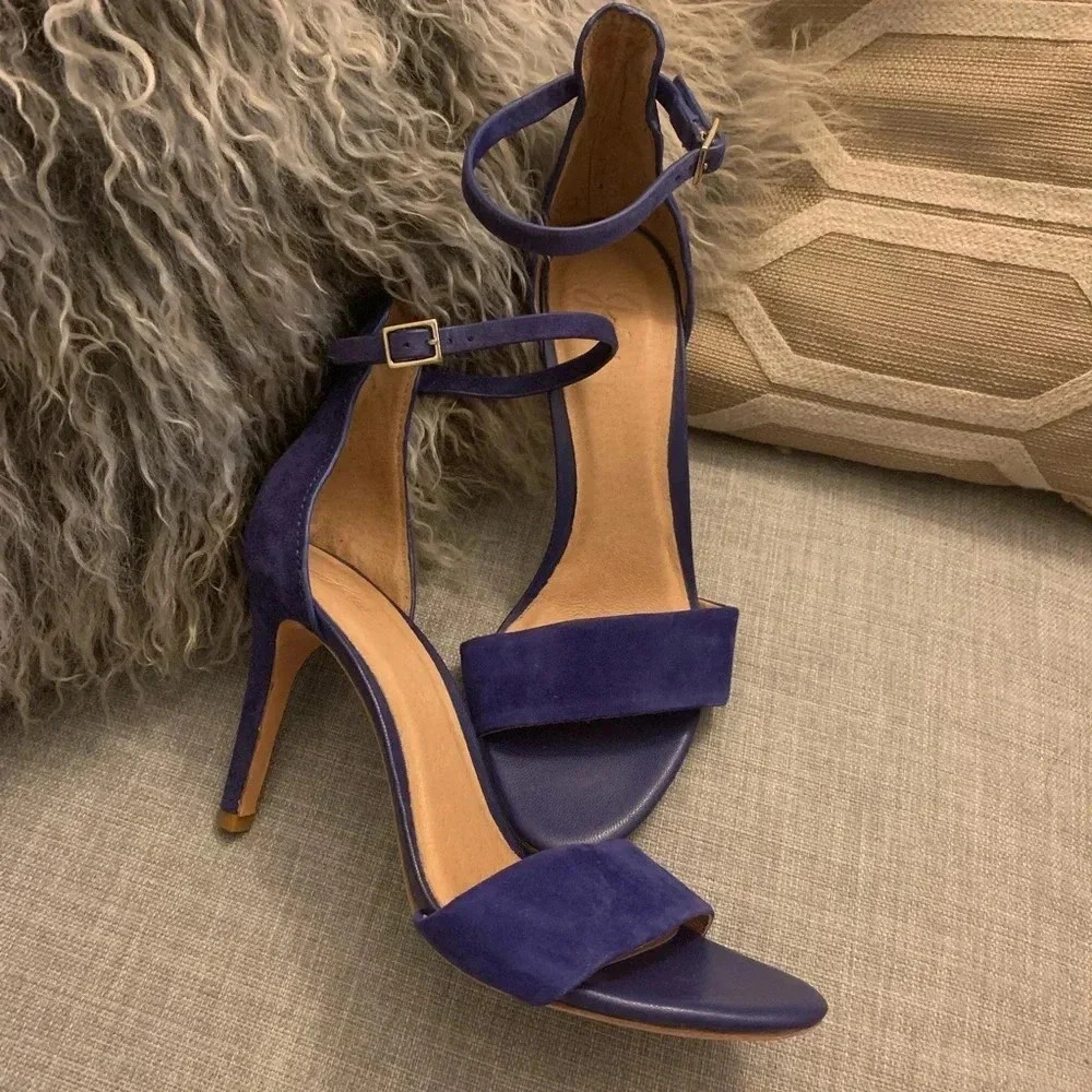 JOIE EUC Cobalt Suede Jaclyn Sandals High Heels Cobalt Blue - Picture 8 of 8